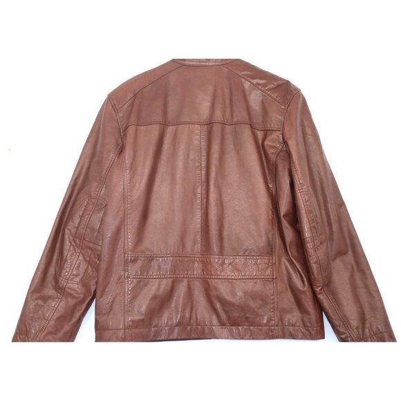 Marc New York Andrew Marc Mens Leather Jacket Size M Full-Zip Front With Pockets - Picture 2 of 16
